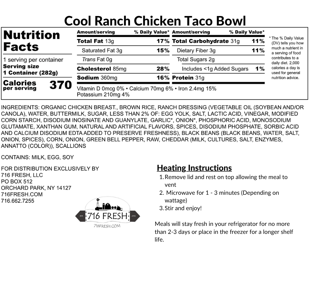 Cool Ranch Chicken Taco Bowl