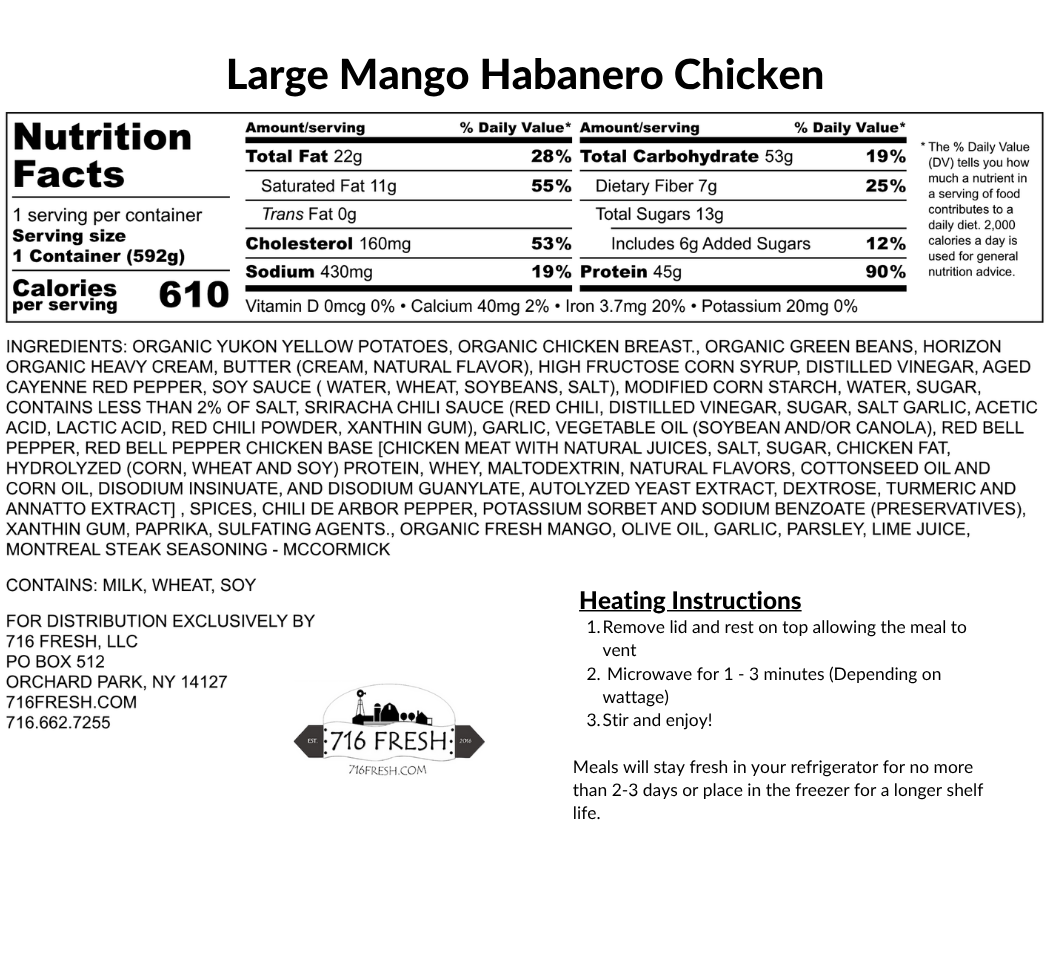 Large Mango Habanero Chicken
