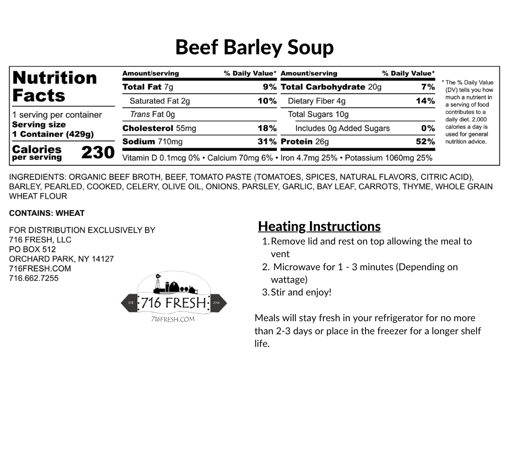 Beef Barley Soup, DF