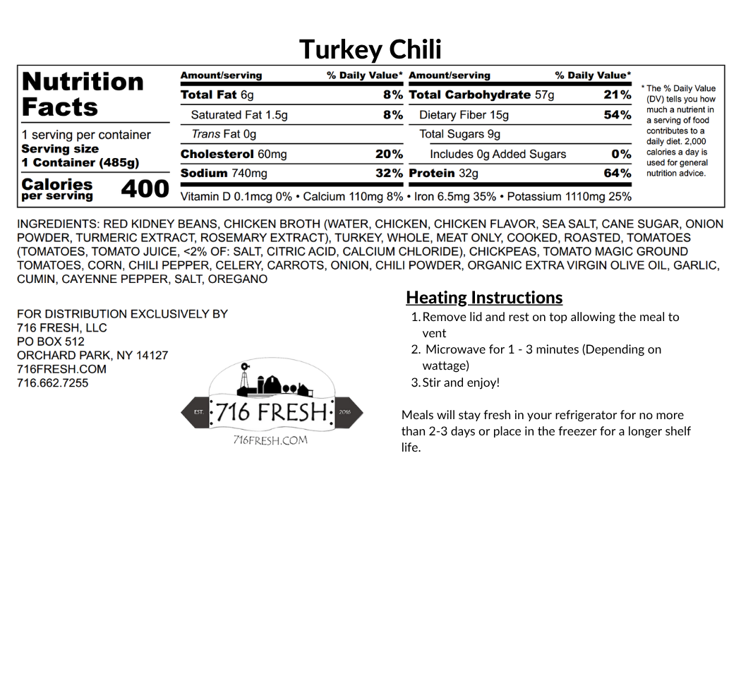 Turkey Chili, GF, DF