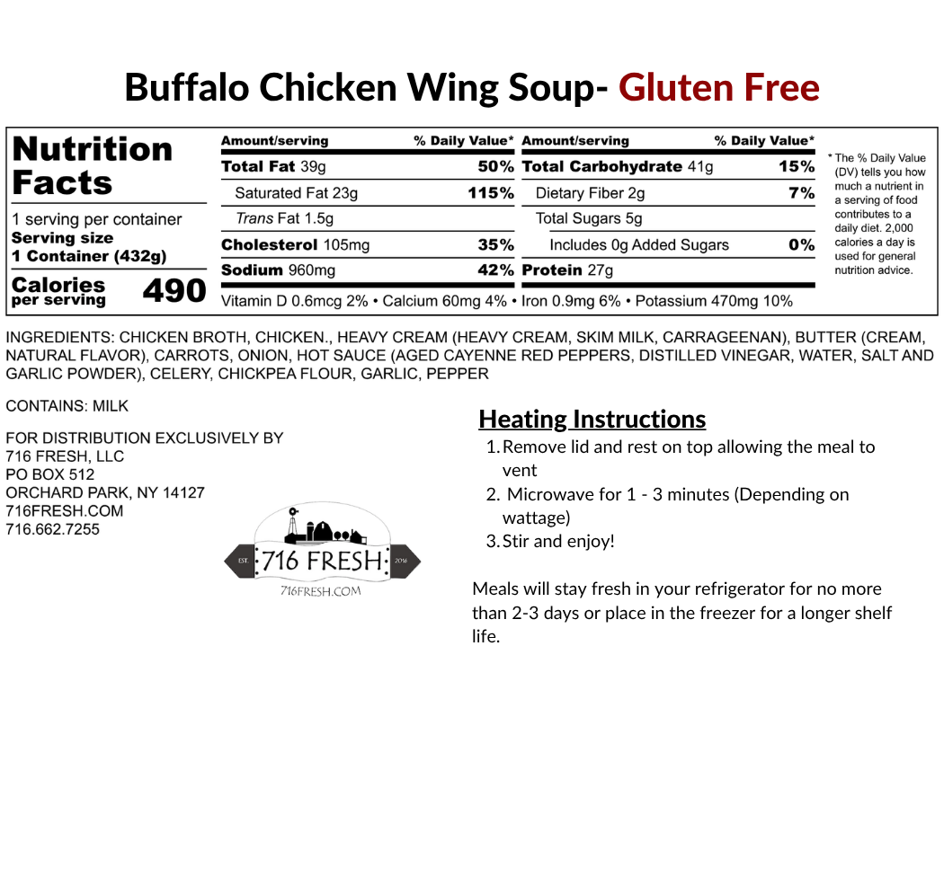 Buffalo Chicken Wing Soup- Gluten Free