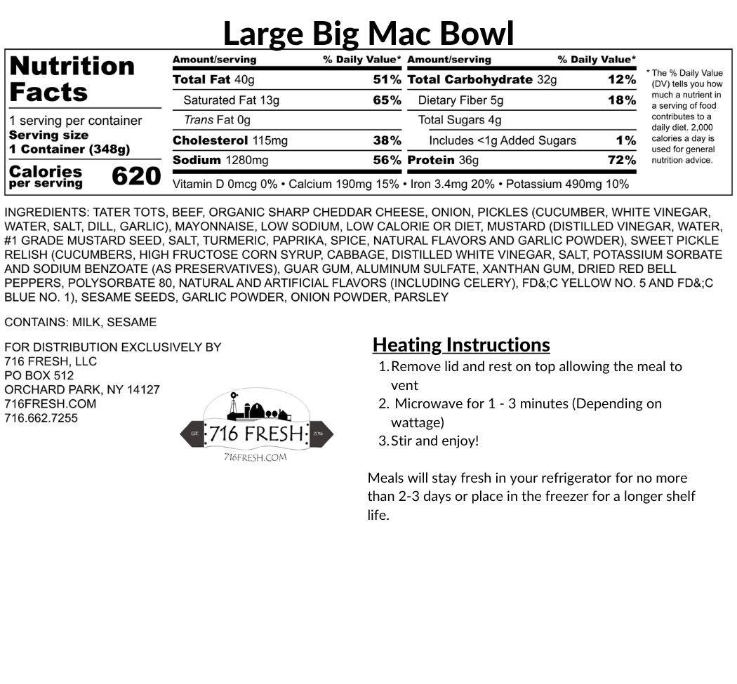 Large Big Mac Bowl, GF