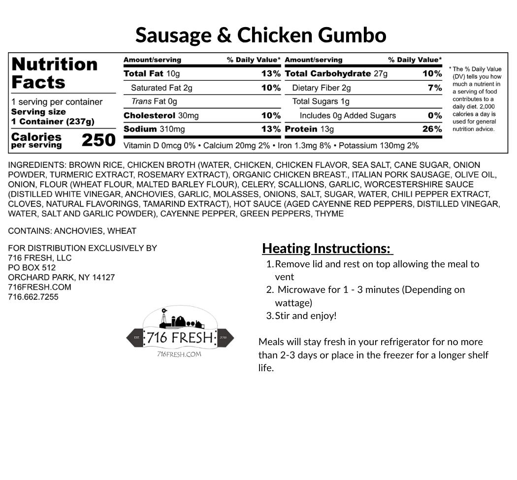 Sausage & Chicken Gumbo, DF
