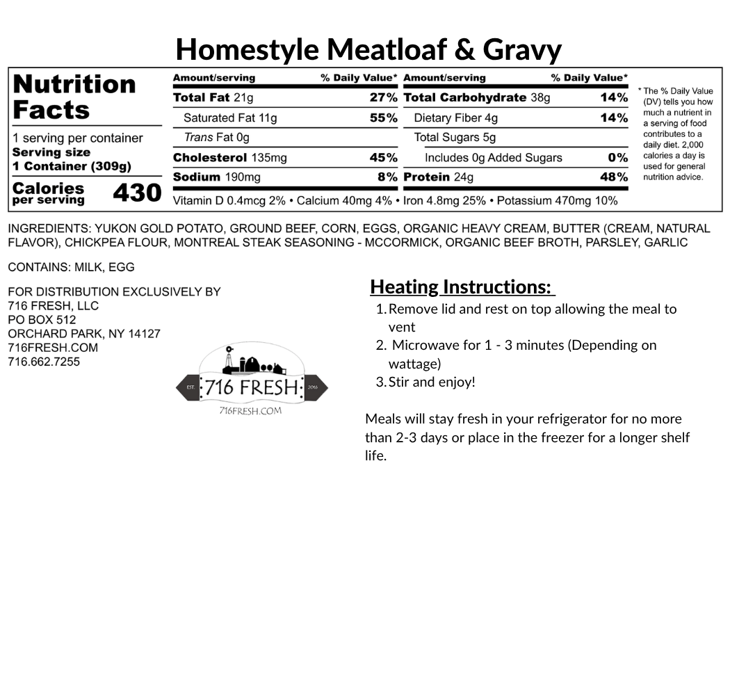 Homestyle Meatloaf & Gravy, GF