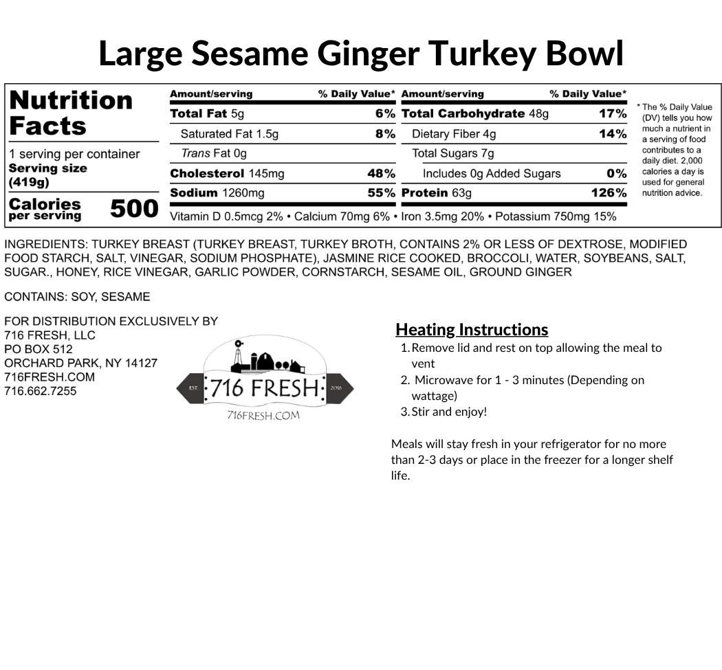 Large Sesame Ginger Turkey Bowl