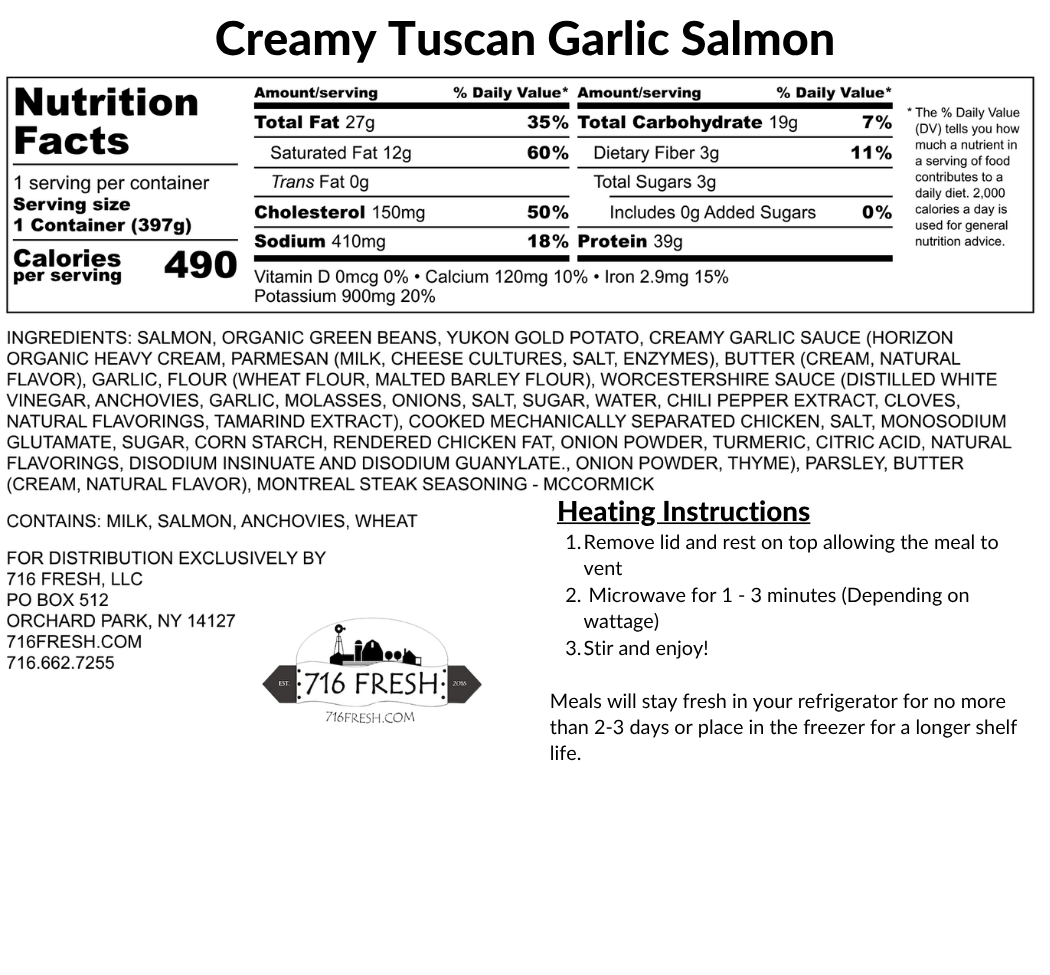 Creamy Tuscan Garlic Salmon, GF