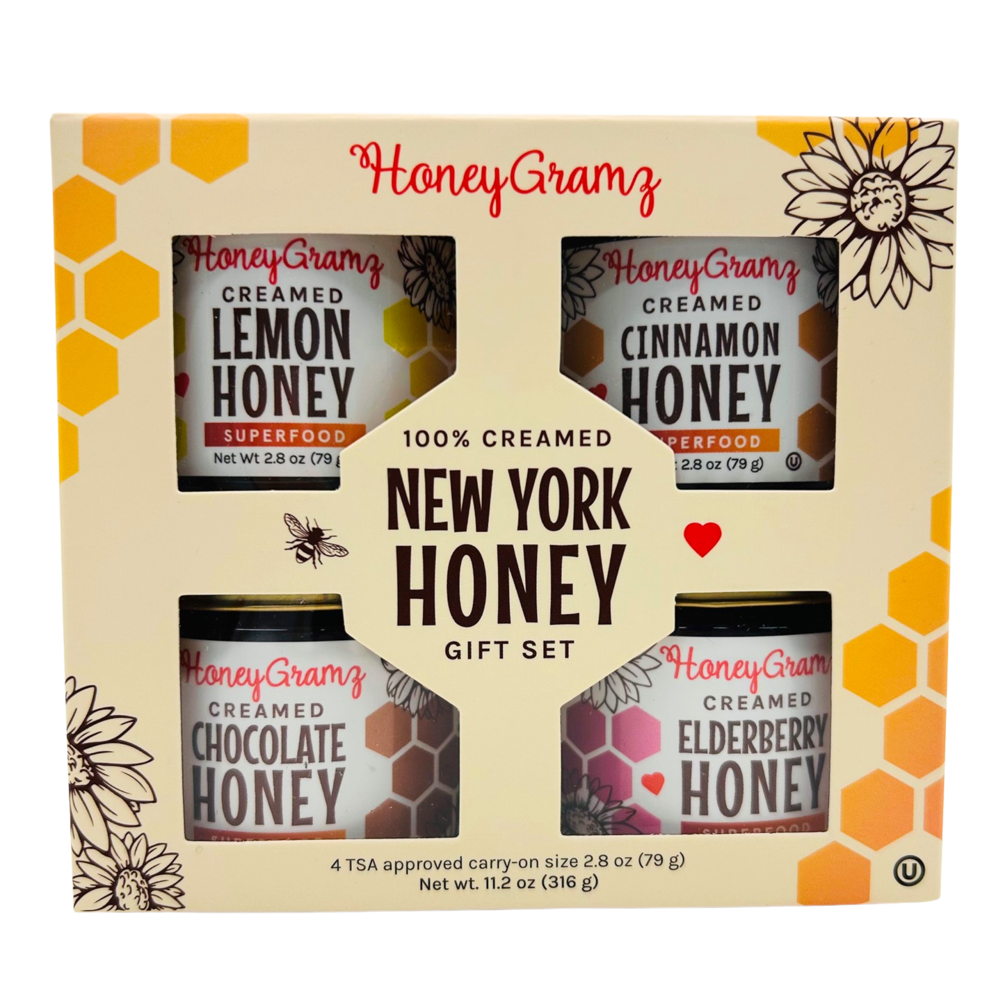 X-TRA New York Honey Gift Set: COZY COMFORT - Cinnamon+Chocolate Pomegranate+Elderberry+Matcha