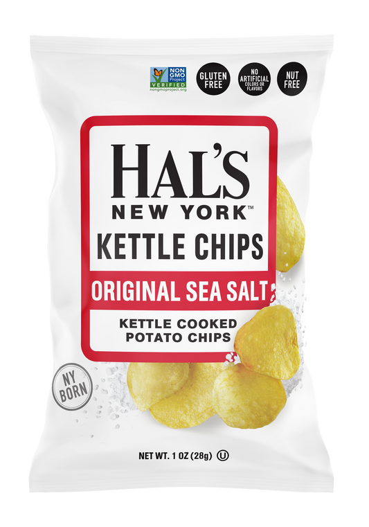 Hal's New York Kettle Chips Sea Salt 1oz Single Serve Bag