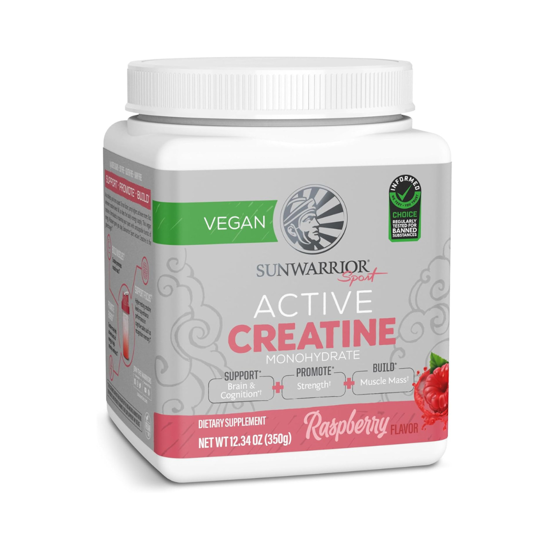 X- TRA Raspberry Active Creatine Drink Powder- Vegan, Soy-Free
