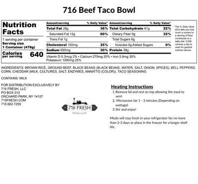 Beef Taco Bowl, GF