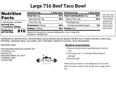 Beef Taco Bowl, GF