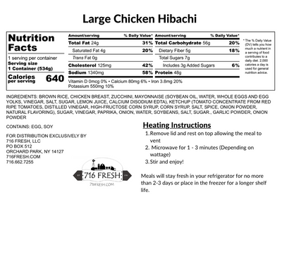 Chicken Hibachi, GF