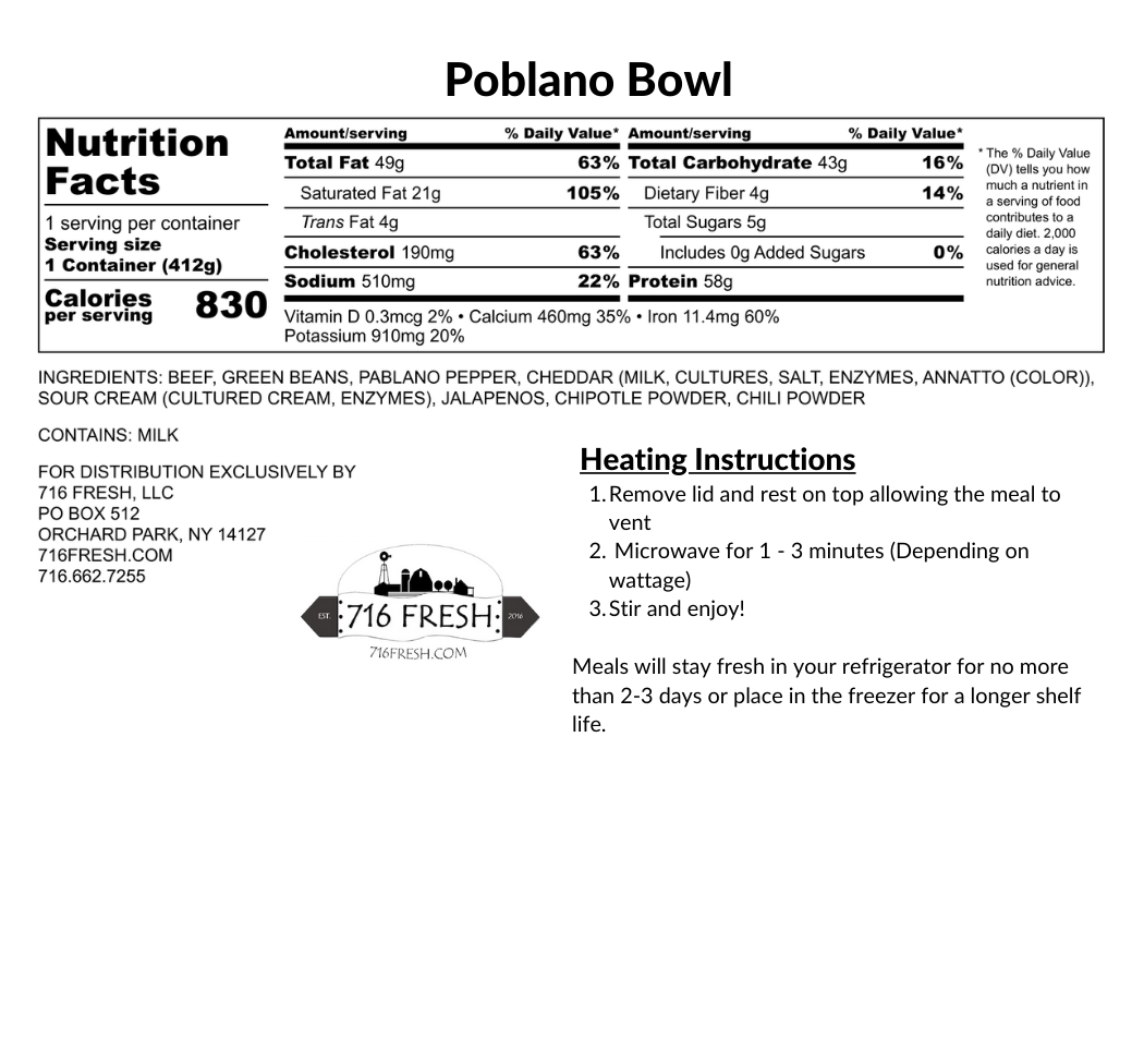 Poblano Bowl, GF