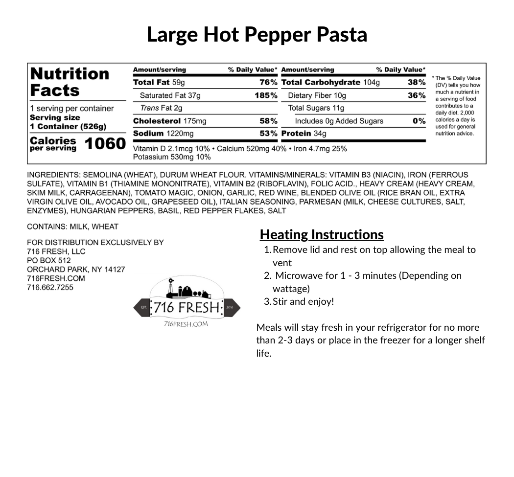 Large Hot Pepper Pasta