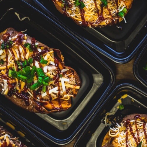 BBQ Chicken Stuffed Sweet Potato, GF