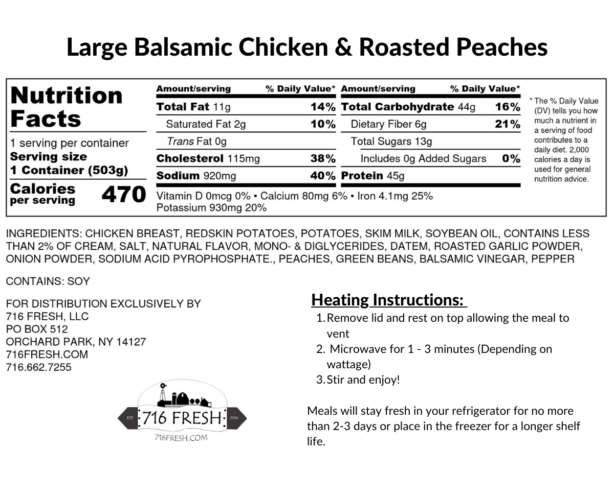 Large Balsamic Chicken & Roasted Peaches, GF