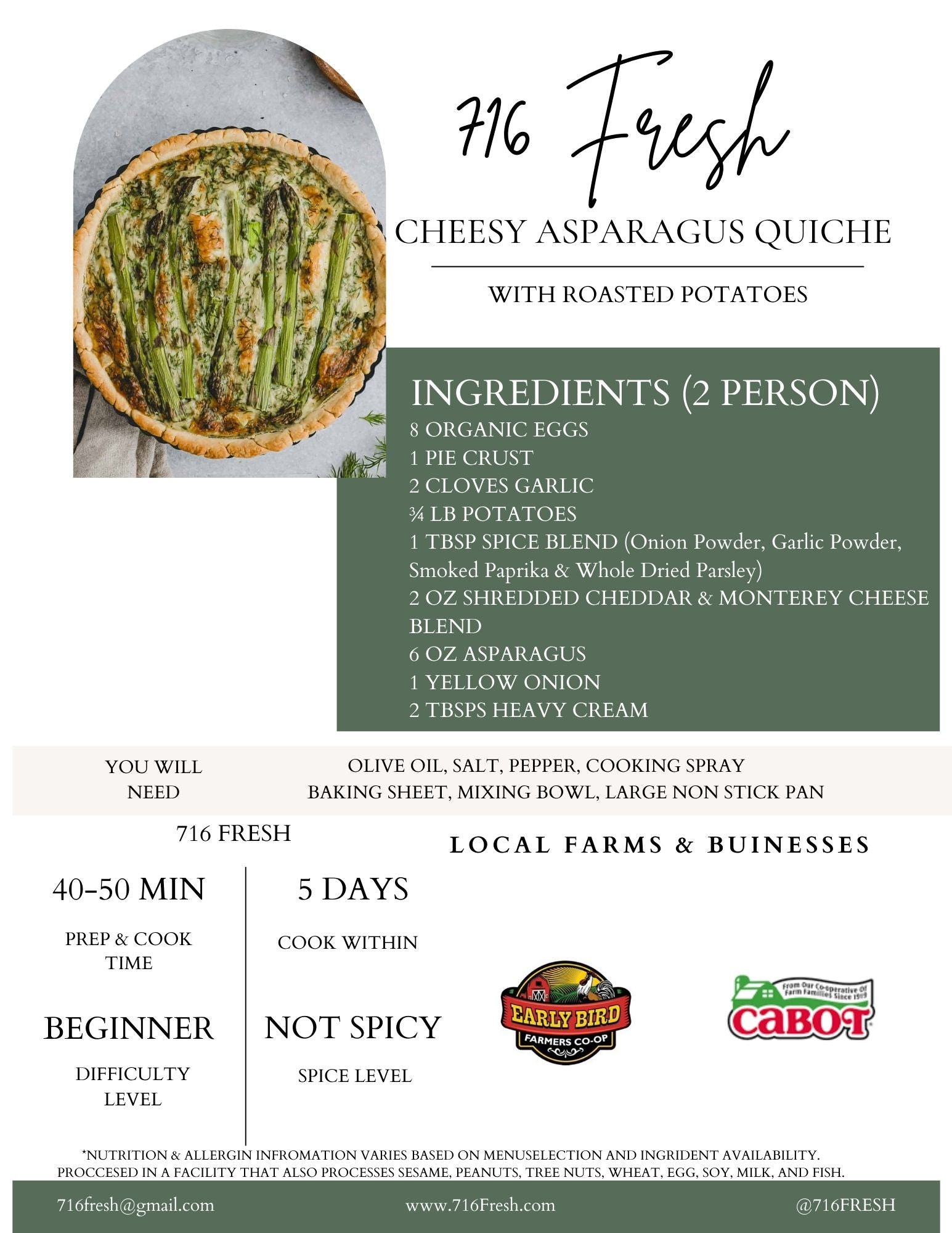 Menu for August 11th- August 16th - 716 Fresh