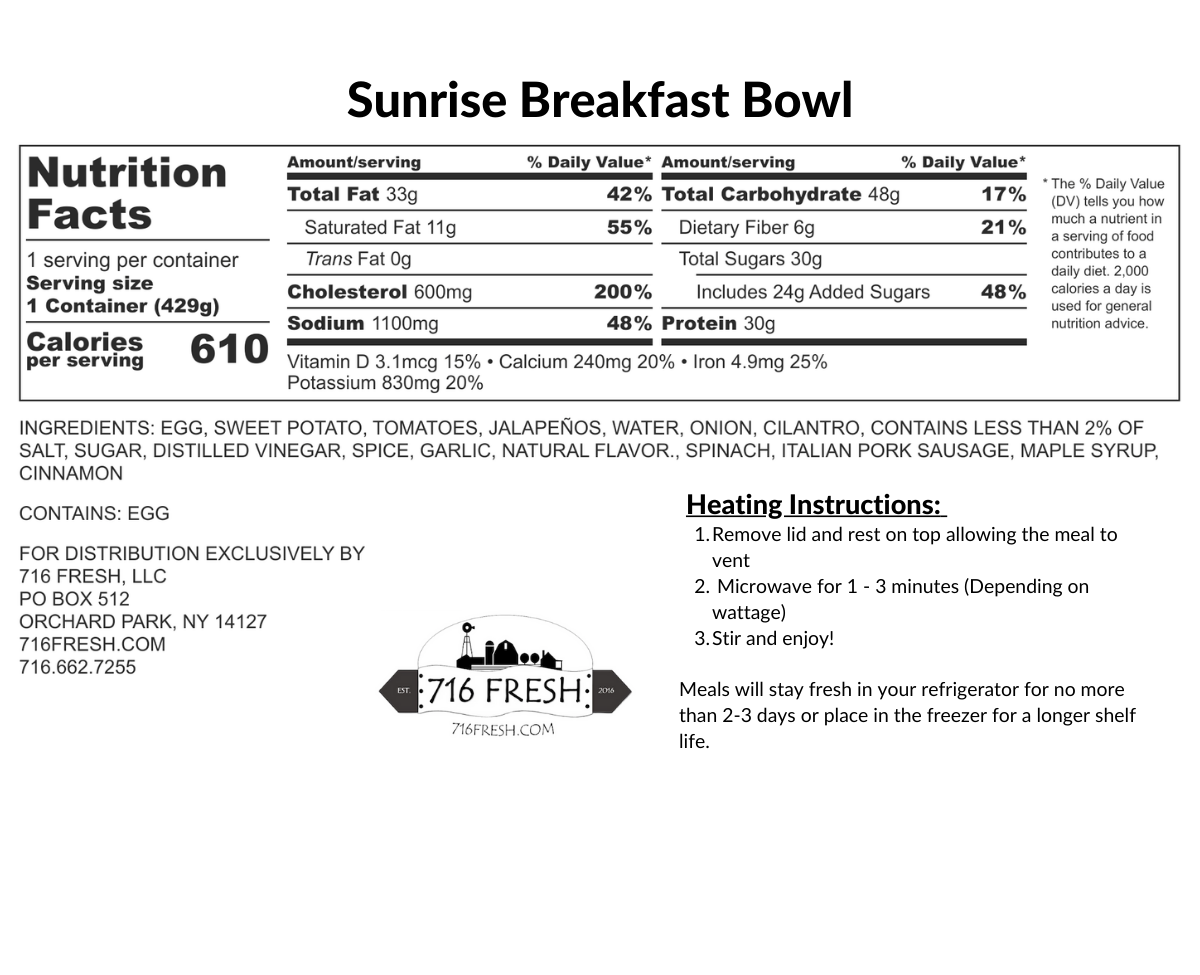 Sunrise Breakfast Bowl, GF