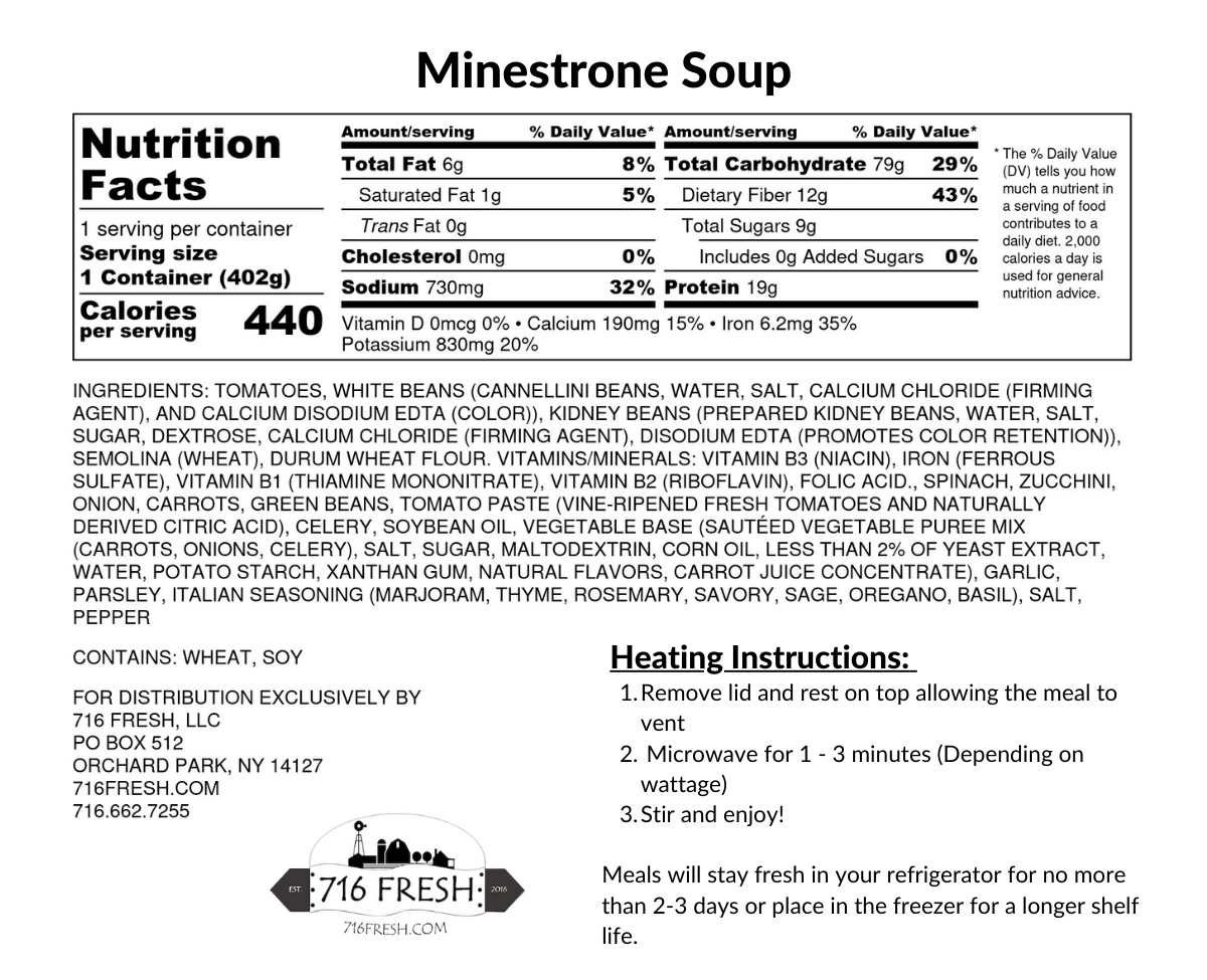 Minestrone Soup, V, VG, DF