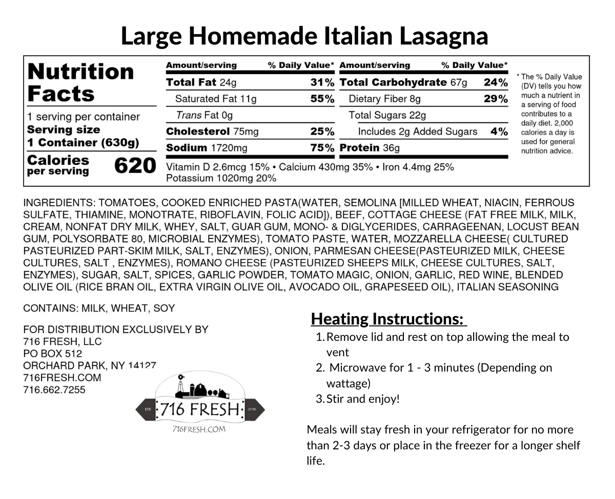 Large Homemade Italian Lasagna