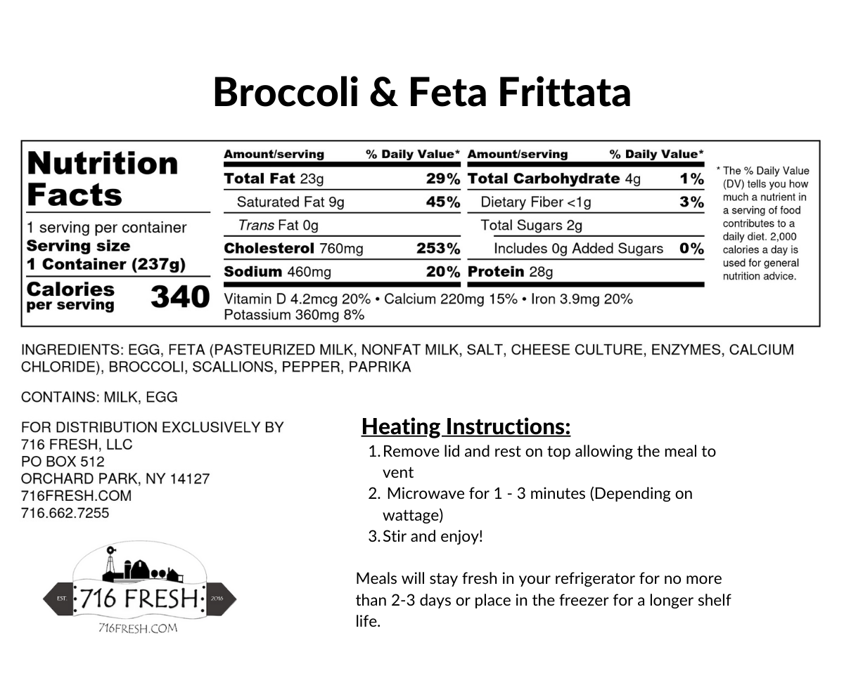 Broccoli & Feta Frittata, GF