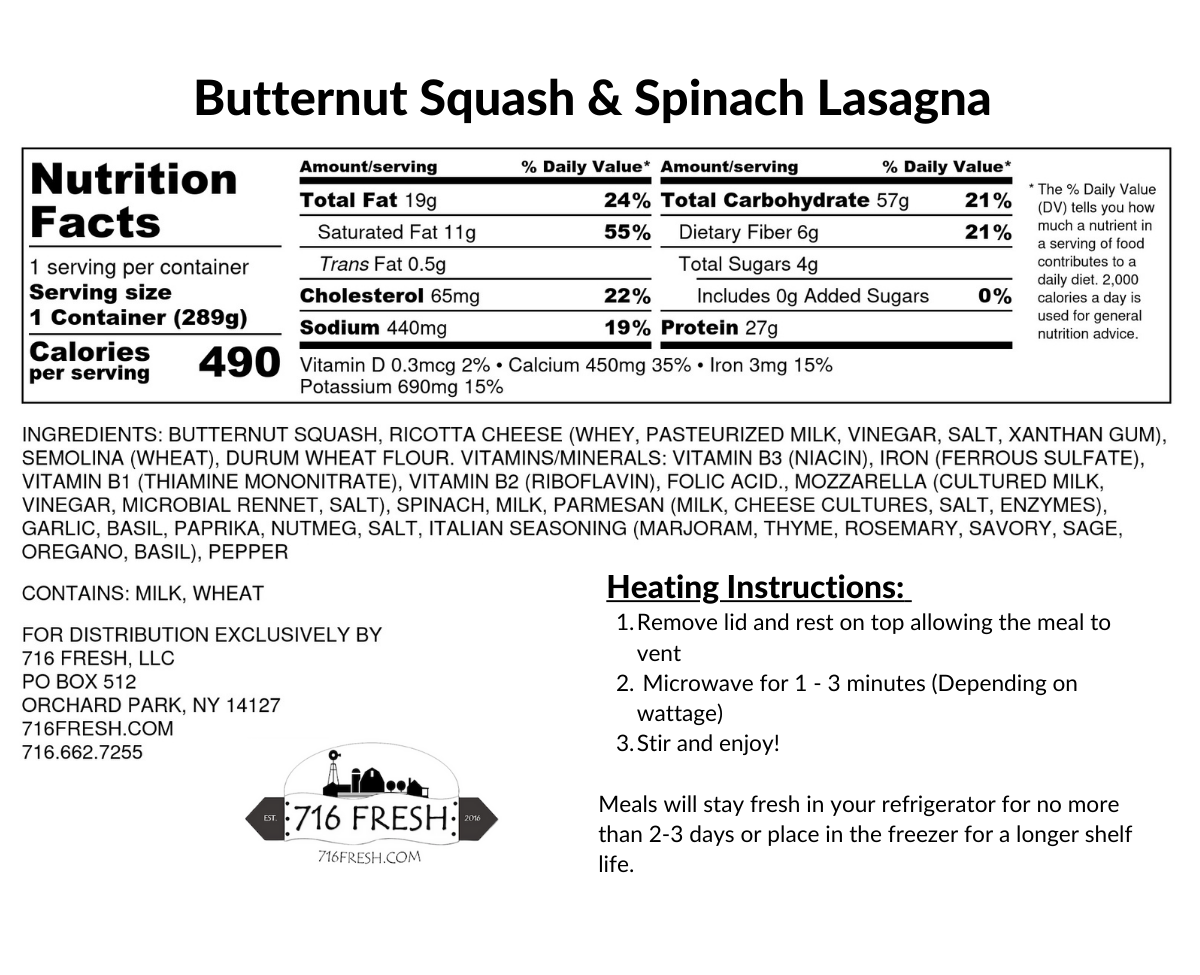 Butternut Squash and Spinach Lasagna