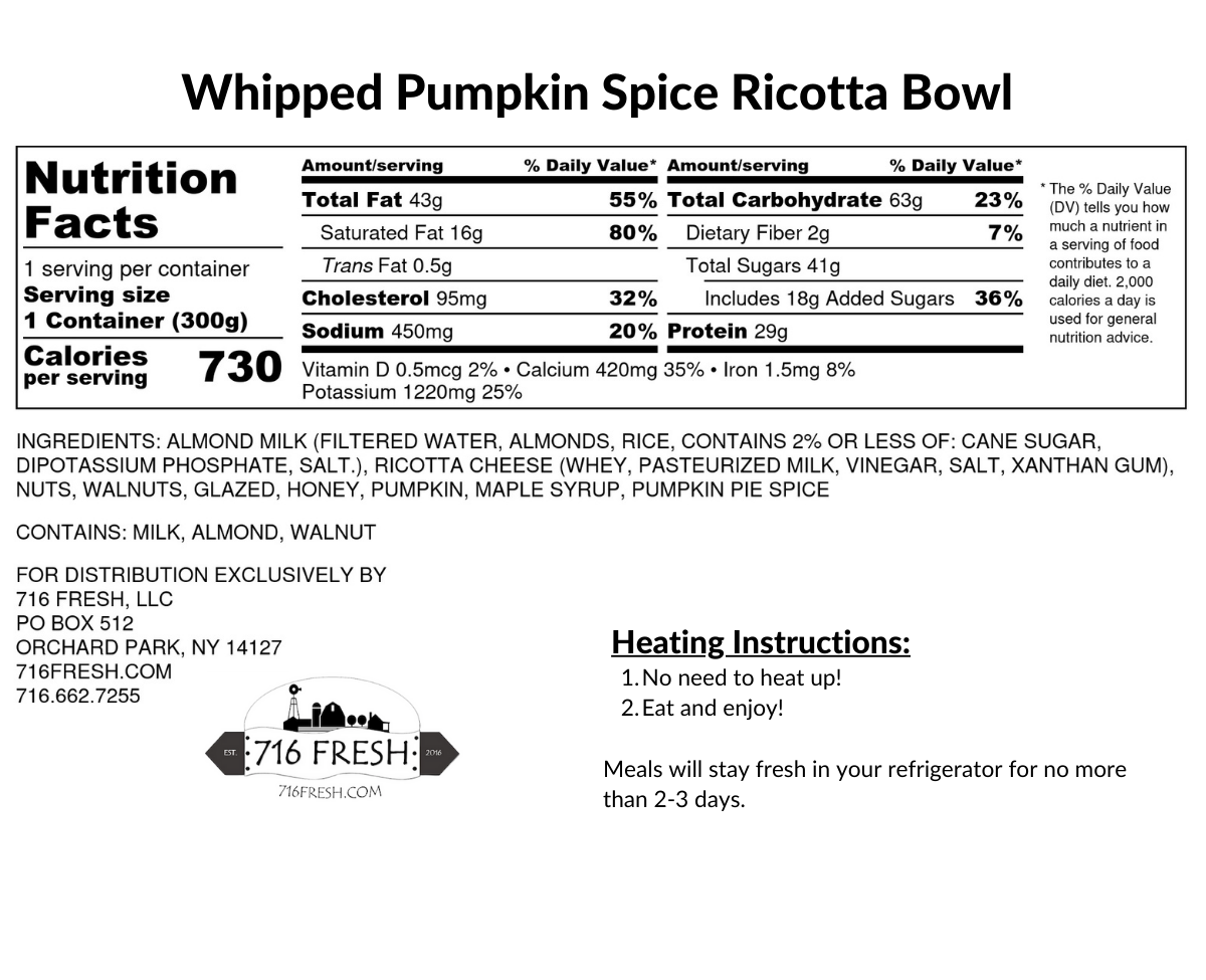 Whipped Pumpkin Spice Ricotta Bowl, GF