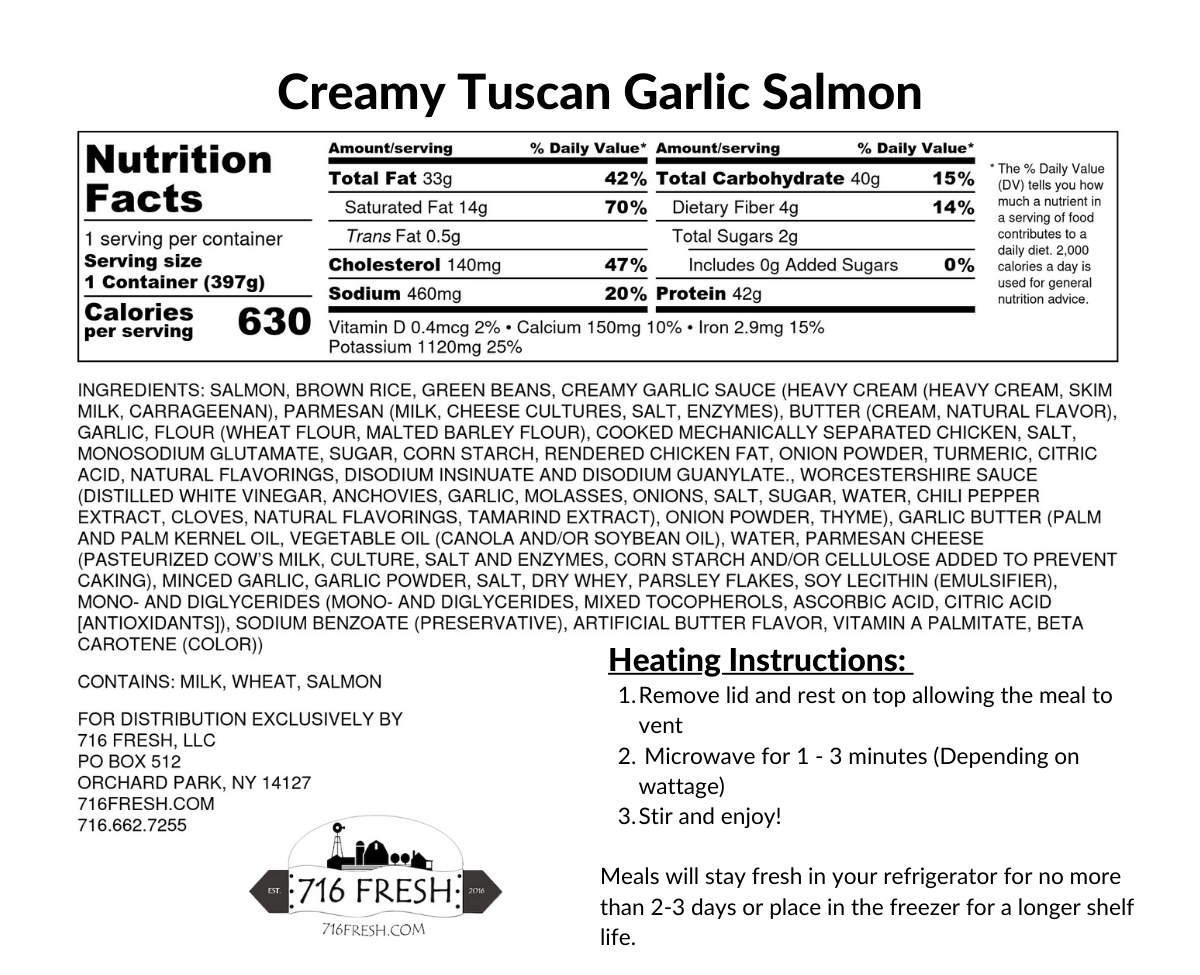 Creamy Tuscan Garlic Salmon, GF