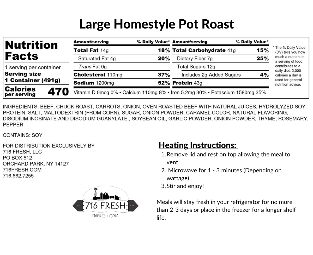 Large Homestyle Pot Roast, GF, DF